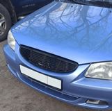 Решетка радиатора Hyundai Accent (полоски) Черный лак